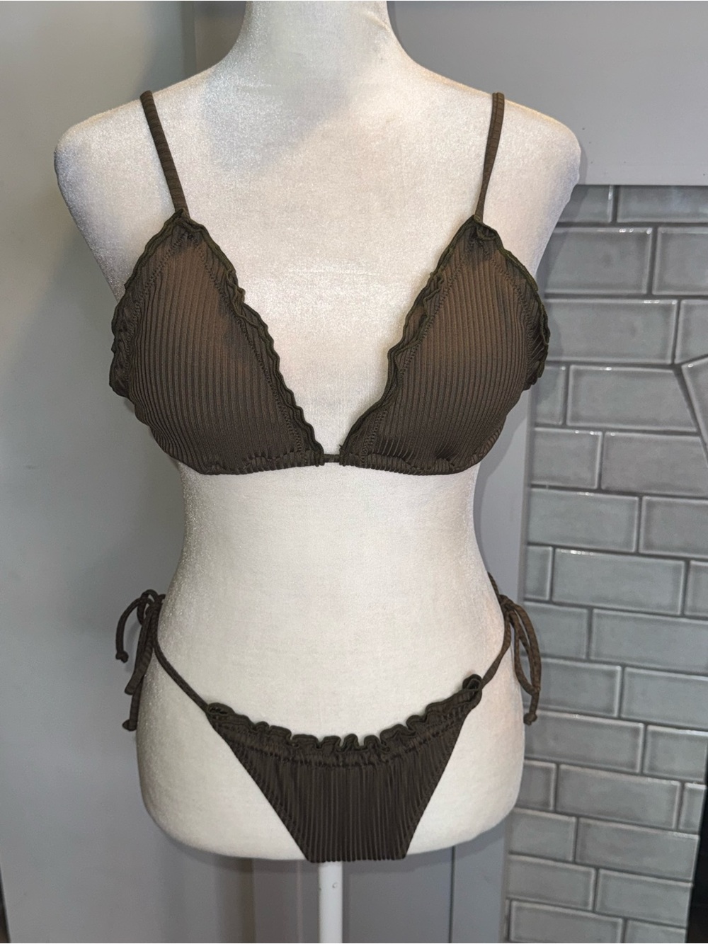 It’s Cool Now x Free People Eco Frill Bikini Sz Medium - NWT